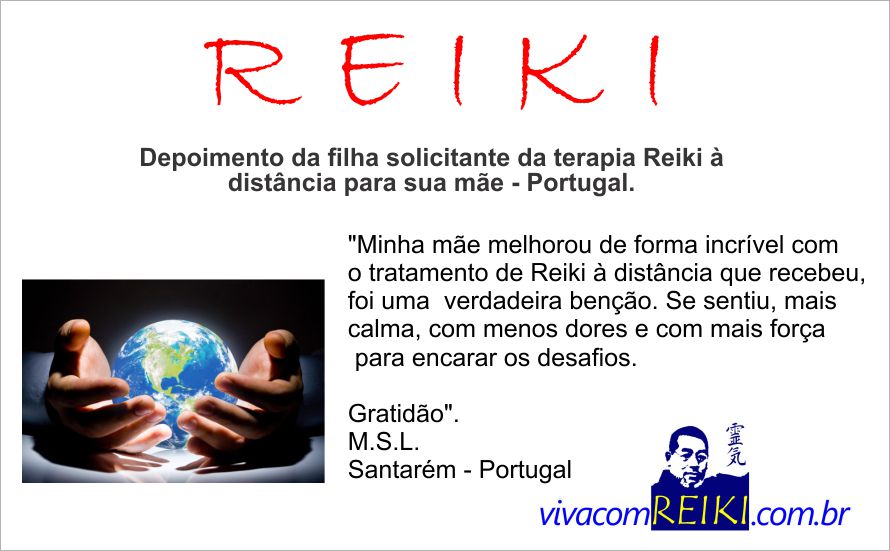 Depoimento Reiki à distância Portugal