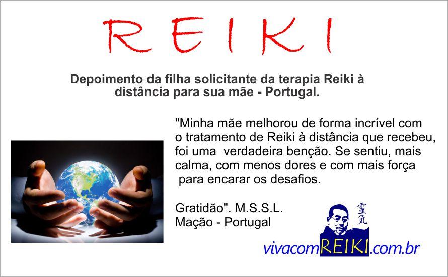 Depoimento reiki à distância de Portugal
