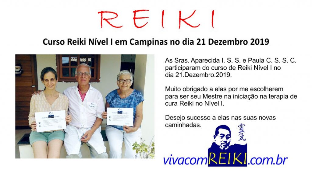 Mais um curso Reiki Nível I aconteceu em Campinas